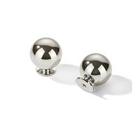 khtumeware Paquete de 2 pomos de gabinete de níquel pulido 100% sólido, pomos de níquel pulido de bola redonda para cajón de tocador, 3.1 cm de diámetro