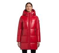 khujo Abrigo de invierno para mujer con aspecto brillante, cálido, impermeable, largo, con capucha extraíble, Haya Shiny-YM XS-XXL, Ochre Red, M