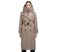 khujo Abrigo de invierno para mujer Gabardina cálida con cinturón y cuello desmontable Elena-YM XS-XXL, Crudo, S