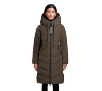 khujo Abrigo largo de invierno para mujer, abrigo acolchado cálido con capucha grande Mikia2-YM XS-XXL, gris oscuro, XXL