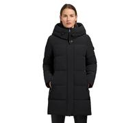 khujo Abrigo largo de invierno para mujer Abrigo acolchado cálido con capucha y cuello alto Lola-YM XS-XXL, Negro , L