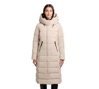 khujo Abrigo largo de invierno para mujer, abrigo acolchado cálido con cuello grande y capucha Sensy-YM XS-XXL, Feather Beige, XL