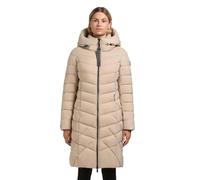 khujo Abrigo largo de invierno para mujer, abrigo acolchado cálido con llavero y capucha ajustable Odana3-YM XS-XXL, Feather Beige, M