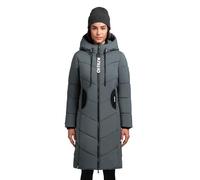 khujo Aribay4 Light-YM XS-XXL - Abrigo largo de invierno para mujer, con llavero y capucha, Espuma verde, S