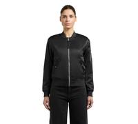 khujo Beth - Chaqueta de entretiempo corta para mujer, con acabado sedoso, tallas XS-XXL, Negro , XL