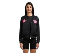 khujo Chaqueta corta reversible para mujer con estampado de Leo, tallas XS-XXL, Negro , L
