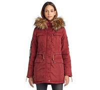 khujo Chaqueta de mujer Vicenza con piel sintética extraíble con muchos bolsillos rojo S