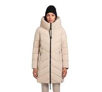 khujo Darka2-YM - Abrigo largo de invierno para mujer, abrigo acolchado cálido con capucha y llavero, Feather Beige, S