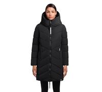 khujo Darka2-YM - Abrigo largo de invierno para mujer, abrigo acolchado cálido con capucha y llavero, Negro , S
