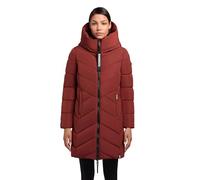 khujo Darka2-YM - Abrigo largo de invierno para mujer, abrigo acolchado cálido con capucha y llavero, rojo oscuro, S