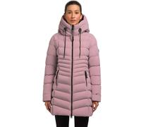 Khujo Lava Abrigo Dama Parka de Invierno Corto Pespuntado Chaqueta Rosa Pálido