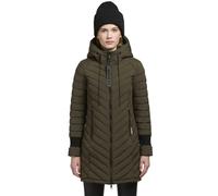 Khujo Nita3 Abrigo de Invierno Mujer Corto Parka Pespuntado Verde Oscuro