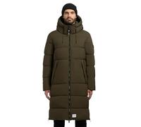 khujo Rigo Matt-YM - Abrigo de invierno largo con capucha para hombre, acolchado, S-XXL, Tierra verde, M