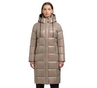 khujo Shane2-YM - Abrigo acolchado para mujer, chaqueta larga de invierno de material brillante brillante Shane2-YM XS-XXL, Champagne Beige, L