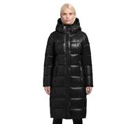 khujo Shane2-YM - Abrigo acolchado para mujer, chaqueta larga de invierno de material brillante brillante Shane2-YM XS-XXL, Negro , XL
