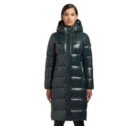 khujo Shane2-YM - Abrigo acolchado para mujer, chaqueta larga de invierno de material brillante brillante Shane2-YM XS-XXL, Hydro Green, L