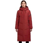 Khujo Sonje5 Abrigo de Invierno Mujer Largo Parka Chaqueta Pespuntado Rojo Nuevo