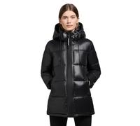 khujo Word3 Satin-YM - Chaqueta acolchada de invierno para mujer, material exterior brillante, con capucha, tallas XS-XXL, Negro , XL