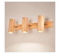 KHUKHU Aplique De Pared De Madera Ajustable Con Riel De Madera Lámpara De Techo Moderna for Baño LED, Lámpara De Pared Rectangular Larga Giratoria De 21 W / 28 W for Dormitorio, Pasillo(3000K,3Head)