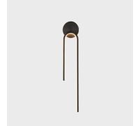 KhUkhu Aplique De Pared De Tubo Largo LED Negro para Interiores, Aplique De Pared Moderno De Latón para Pasillo, Entrada, Barra, Lámpara De Pared Lineal De Oro Cepillado para Dormitorio,Black Right