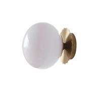 KHUKHU Aplique De Pared De Vidrio Color Crema Moderno, Lámpara De Pared Artística, Lámpara De Pared De Metal Con Cable Retro Nórdico, Globo De 7 Pulgadas, Luces De Montaje En Pared For Habitación