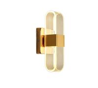 KhUkhu Aplique De Pared Interior LED De Tres Colores, Cabezal Simple De 12 W, Cabezal Doble De 24 W, Luz Acrílica Moderna para Dormitorio, Sala De Estar, Baño, Pasillo,Oro,1