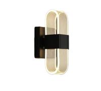 KhUkhu Aplique De Pared Interior LED De Tres Colores, Cabezal Simple De 12 W, Cabezal Doble De 24 W, Luz Acrílica Moderna para Dormitorio, Sala De Estar, Baño, Pasillo,Negro,1