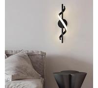 KhUkhu Aplique De Pared LED Regulable, 12 W, Aluminio Blanco, Moderno Aplique De Pared LED, Aplique De Pared para Interiores, Aplique De Pared para Baño, Sala De Estar, Dormitorio,Negro