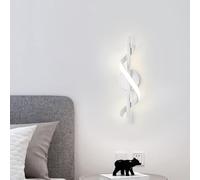 KhUkhu Aplique De Pared LED Regulable, 12 W, Aluminio Blanco, Moderno Aplique De Pared LED, Aplique De Pared para Interiores, Aplique De Pared para Baño, Sala De Estar, Dormitorio,Blanca
