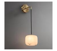 KHUKHU Apliques De Pared For Mesita De Noche, Sombra De Mármol Y Cobre, Luces Decorativas For Dormitorios, Lámparas De Piedra Natural For Dormitorio, Sala De Estar, Fondo De Pasillo(B)