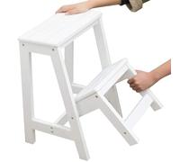 KhUkhu Artículos para El Hogar Escalera De Madera Plegable De 2 Escalones, Taburete De Escalera para El Interior del Hogar, Silla De Madera para Cocina,C