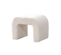 KhUkhu Banco Otomano Moderno, Banco De Cama De Felpa Sherpa, Banco Tapizado En Forma De U con Patas De Madera Maciza, Banco De Entrada con Reposapiés para Sala De Estar, Dormitorio