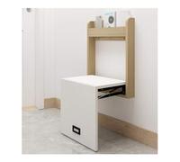 KhUkhu Banco plegable para zapatos de entrada, montado en la pared, taburete de madera maciza, taburete moderno para zapatos, soporte de metal amortiguado, estante para asiento, A