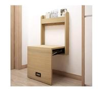 KhUkhu Banco plegable para zapatos de entrada, montado en la pared, taburete de madera maciza, taburete moderno para zapatos, soporte de metal amortiguado, estante para asiento, B