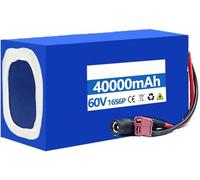 KHUKHU Batería de Iones de Litio for Bicicleta eléctrica de 60 V, 10 Ah, 20 Ah, 30 Ah y 40 Ah con BMS Integrado y Cargador for Motores de 200 W a 1000 W.(T,60V 30AH)
