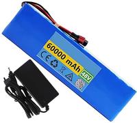 KHUKHU Batería de Litio de 48 V y 60 Ah for Bicicletas eléctricas y Scooters con BMS y Cargador de 54,6 V y 2 A, baterías Recargables.(T)