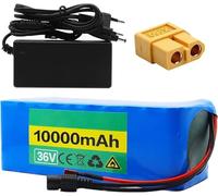 KHUKHU Batería de Litio for Bicicleta eléctrica de 36 V y 10 Ah con Cargador y BMS for Scooter eléctrico de Movilidad, Enchufe XT60