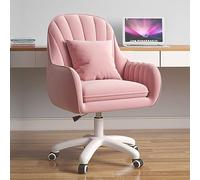 KHUKHU Bonita Silla de Oficina, Silla de Ordenador for el hogar, Ajustable, Moderna, for Oficina, Maquillaje, giratoria 360°, Respaldo Medio(Pink)