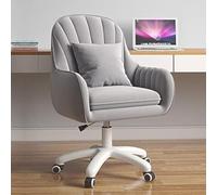 KHUKHU Bonita Silla de Oficina, Silla de Ordenador for el hogar, Ajustable, Moderna, for Oficina, Maquillaje, giratoria 360°, Respaldo Medio(Grey)