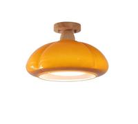 KhUkhu Cerca De La Lámpara De Techo Lámpara De Techo Moderna De Montaje Semi Empotrado con Vidrio Lámparas De Techo con Pantalla Naranja Lámpara De Techo De 30 Cm Luz De Techo Redonda De