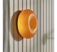 KHUKHU Creative Donuts Aplique De Pared Lámpara De Montaje En Pared LED Redonda De 24 W Lámpara De Pared De Vidrio De Color Naranja, Apliques De Pared Circulares Nórdicos Modernos De Diámetro-26cm