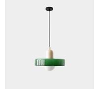 KhUkhu Iluminación Colgante De Vidrio para Isla De Cocina sobre Mesa, Lámpara De Araña Moderna De Mediados De Siglo, Lámpara De Techo Colgante Costera De Granja Vintage para Comedor,Green+Beige