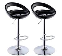 KHUKHU Juego de 2 taburetes de Bar ABS Blancos, Ajustables y giratorios, 2 Piezas for Isla de Cocina o Pub.(D)