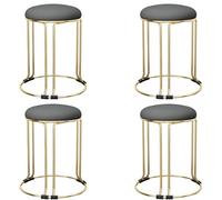 KhUkhu Juego De 4 Taburetes Apilables De Metal, Taburetes De Bar Redondos Tapizados para Bar, Cocina, Sala De Estar, Oficina, Alfombrilla Antideslizante, Sillas De Comedor Que Ahorran Espacio,A