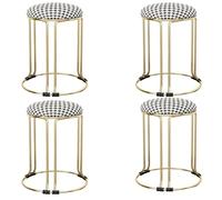 KhUkhu Juego De 4 Taburetes Apilables De Metal, Taburetes De Bar Redondos Tapizados para Bar, Cocina, Sala De Estar, Oficina, Alfombrilla Antideslizante, Sillas De Comedor Que Ahorran Espacio,C