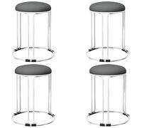 KhUkhu Juego De 4 Taburetes Apilables De Metal, Taburetes De Bar Redondos Tapizados para Bar, Cocina, Sala De Estar, Oficina, Alfombrilla Antideslizante, Sillas De Comedor Que Ahorran Espacio,B