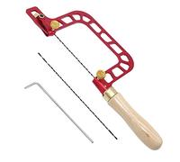 KhUKhu Juego de Sierra de marquetería con Marco de Aluminio y Cuchillas de Repuesto para carpintería, tableros de Madera, Corte de plástico y Metal (Sierra de calar)