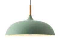 KHUKHU Lámpara Colgante Creativa De Madera Maciza Simple, Lámpara Colgante Moderna Nórdica Con Pantalla De Aluminio, Luz De Decoración De Oficina, Lámpara De Araña De Color Macarrón E27(Green,35CM)
