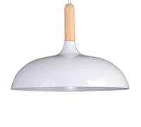 KHUKHU Lámpara Colgante Creativa De Madera Maciza Simple, Lámpara Colgante Moderna Nórdica Con Pantalla De Aluminio, Luz De Decoración De Oficina, Lámpara De Araña De Color Macarrón E27(White,60CM)