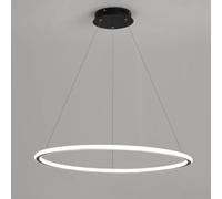 KhUkhu Lámpara Colgante De Anillo LED Moderna, Luz Colgante De Halo con Control Remoto, Iluminación Colgante Circular Minimalista Regulable para Sala De Estar, Comedor, Dormitorio, Café,Negro,40cm